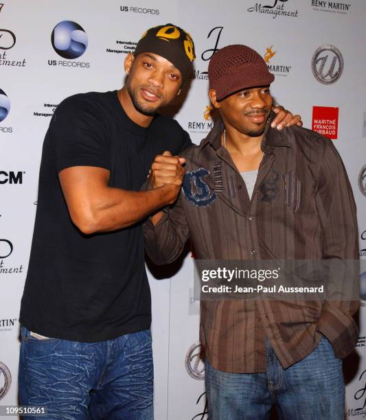 Will Smith and Duane Martin during Usher's 25th Birthday Bash "Flashback 1978" - Arrivals at Pearl in West Hollywood, California, United States.