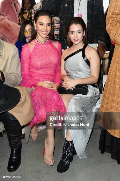 Miss Universe 2018 Catriona Gray and actor Julia Creus attend the Tadashi Shoji FW'19 Fashion Show front row during New York Fashion Week: The Shows...