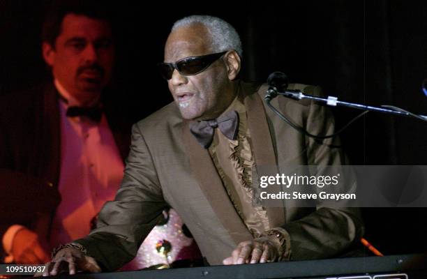 Ray Charles during Rainbow/PUSH Coalition Fifth Annual Awards Dinner and 61st Birthday Celebration for Rev. Jesse Jackson, Sr. - Dinner Show at The...