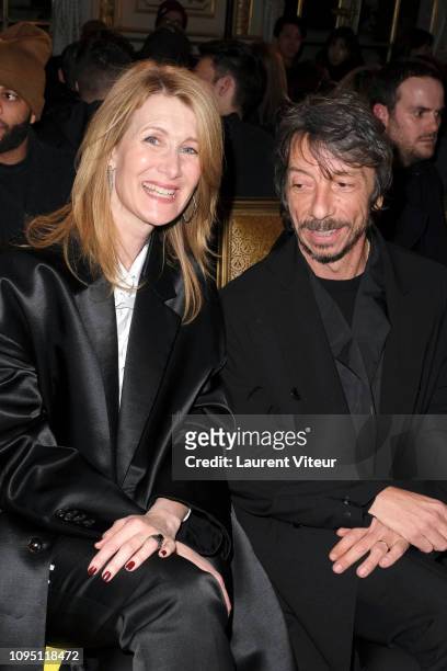 Actress Laura Dern and Designer Pierpaolo Piccioli attend the Raf Simons Menswear Fall/Winter 2019-2020 show as part of Paris Fashion Week on January...