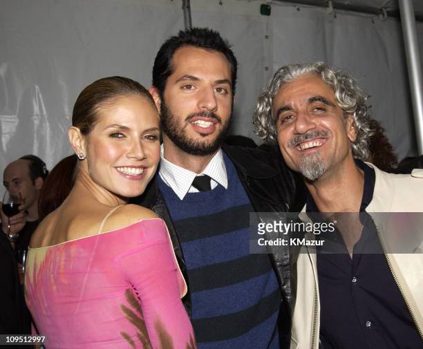 Heidi Klum, Guy Oseary and Ric Pipino during 2002 VH1 Vogue Fashion Awards - After-Party at Hudson Cafeteria at Hudson Hotel in New York, New York,...