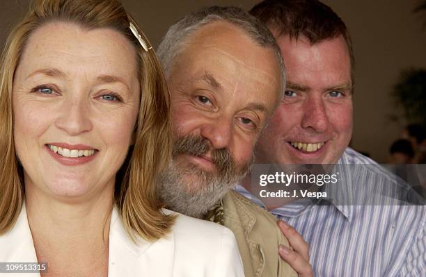 Lesley Manville, writer/director Mike Leigh & Timothy Spall