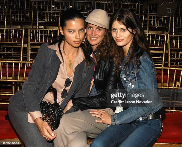 Adriana Lima, Michelle Alves, and Isabela Fontana during 9th Annual Victoria's Secret Fashion Show - Rehearsal at The New York State Armory in New...