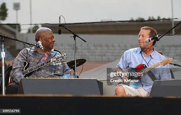 King and Eric Clapton during Crossroads Guitar Festival - Day Three at Cotton Bowl Stadium in Dallas, Texas, United States.