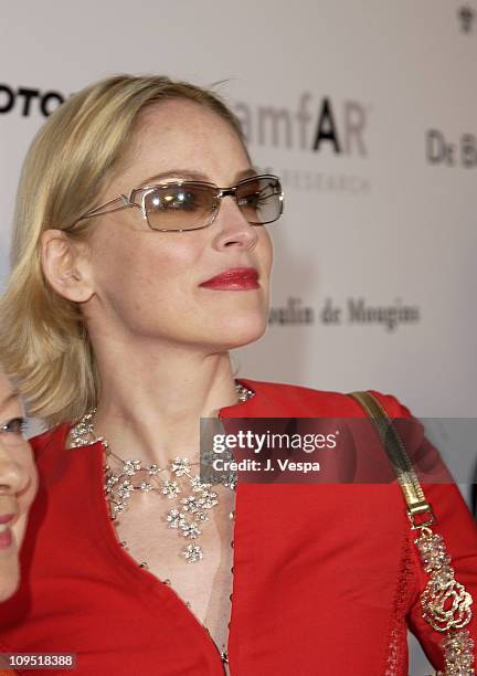 Sharon Stone, the ultimate Hollywood beauty and Movie Star, wears the first ever De Beers branded diamond necklace on the red carpet of the Cannes...