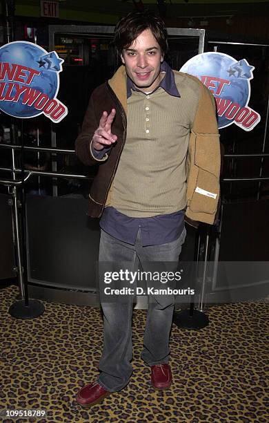Jimmy Fallon during Super Bowl XXXVI - Britney Spears & Justin Timberlake Host Super Bowl Fundraiser at Planet Hollywood Times Square at Planet...
