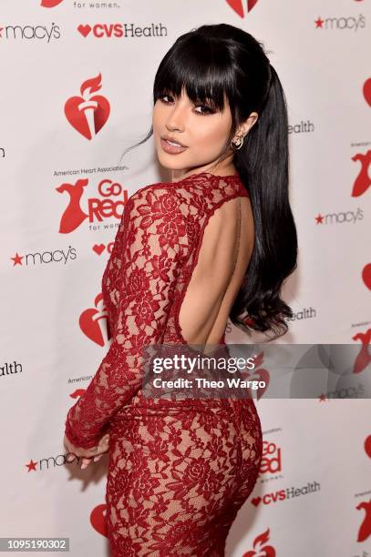 Becky G attends The American Heart Association's Go Red For Women Red Dress Collection 2019 Presented By Macy's at Hammerstein Ballroom on February...