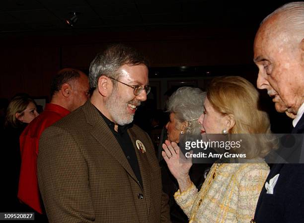 Leonard Maltin and Mary Carlisle during The Academy of Motion Picture Arts and Sciences' Centennial Tribute to Bing Crosby at Academy of Motion...