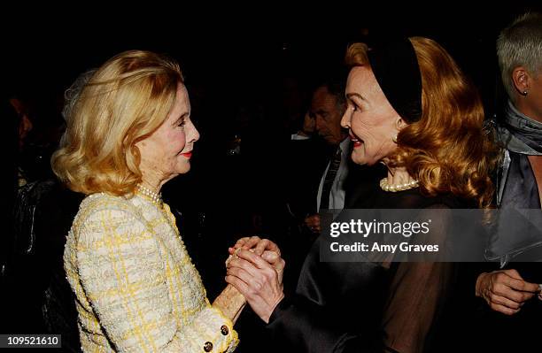 Mary Carlisle and Kathryn Crosby during The Academy of Motion Picture Arts and Sciences' Centennial Tribute to Bing Crosby at Academy of Motion...