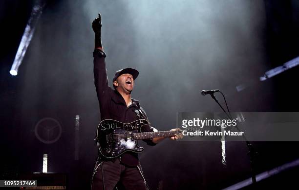 Tom Morello performs onstage during I Am The Highway: A Tribute To Chris Cornell at The Forum on January 16, 2019 in Inglewood, California.