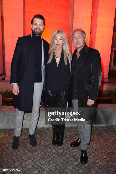 Jimi Blue Ochsenknecht, his father Uwe Ochsenknecht and his wife Kirsten Kiki Viebrock attend the Berlin Opening Night by GALA & UFA Fiction during...