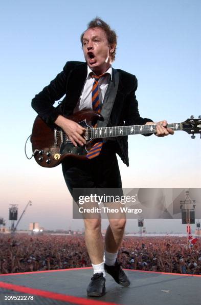 Angus Young Toronto Rocks Angus Young of AC/DC during Molson Canadian Rocks for Toronto - Show ...