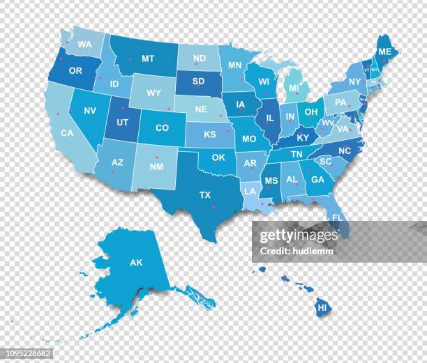 illustrazioni stock, clip art, cartoni animati e icone di tendenza di mappa amministrativa vettoriale usa isolata - alaska stato usa