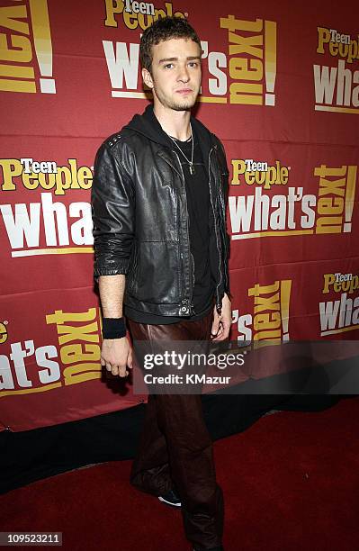Justin Timberlake during Teen People Magazine Takes a Look at "What's Next" in New Talent - Arrivals at Hammerstein Ballroom in New York, New York,...