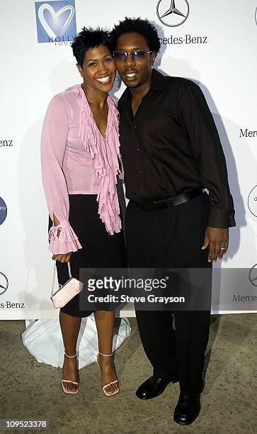 Terri J. Vaughn & husband during Holly Robinson Peete & Rodney Peete and Mercedes Benz Honor Muhammad Ali With The Designcure Award of Courage at...
