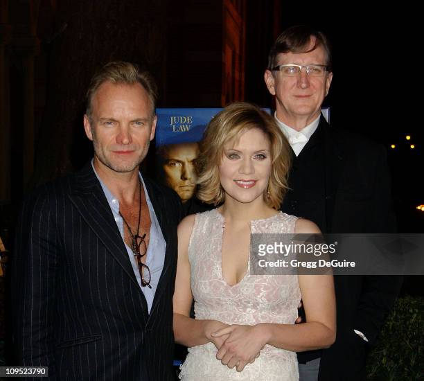 Sting, Alison Krauss and T-Bone Burnett during The Words and Music of "Cold Mountain" at Royce Hall in Westwood, California, United States.