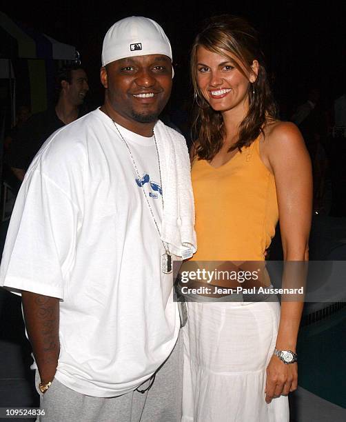 Aries Spears and Courtney Hansen during Russell Simmons "Work Hard...Play Harder" Lounge Sponsored by Courvoisier and W Hotel - Arrivals at Poolside...