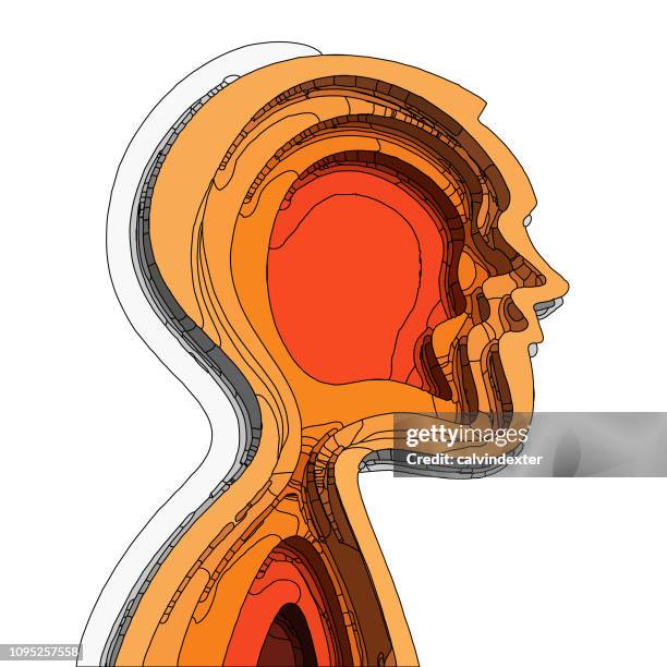 abstract man silhouette illustration - determined profile stock illustrations
