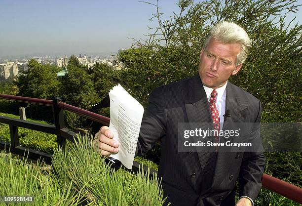 Rick Chambers of KCOP tapes a segment for "Together - A Call for Unity"; a 30 minute special uniting Los Angeles newsrooms in a historic broadcast to...