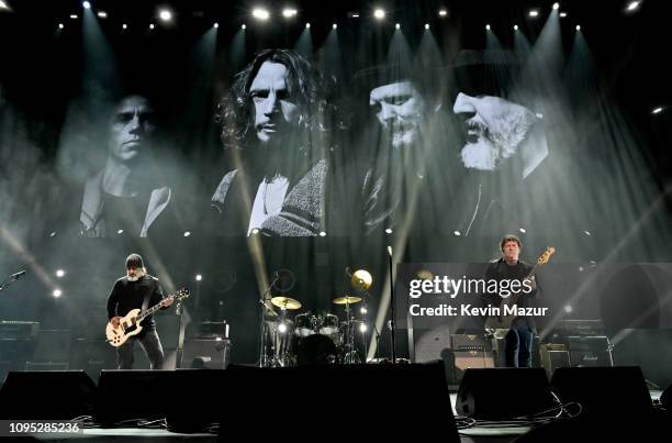 Kim Thayil and Ben Shepherd of Soundgarden perform onstage during I Am The Highway: A Tribute To Chris Cornell at The Forum on January 16, 2019 in...