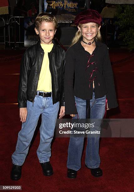 Jenna Boyd & Cayden Boyd during "Harry Potter and the Chamber of Secrets" Premiere - Los Angeles - Arrivals at Mann Village Theatre in Westwood,...