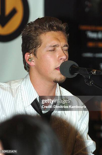 Isaac Hanson during Hanson Performs and Signs Copies of New CD "Underneath" - New York at Virgin Megastore Times Square in New York City, New York,...