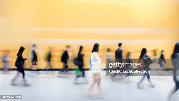 busy colorful morning commute in hong kong - commuting to work stock pictures, royalty-free photos & images