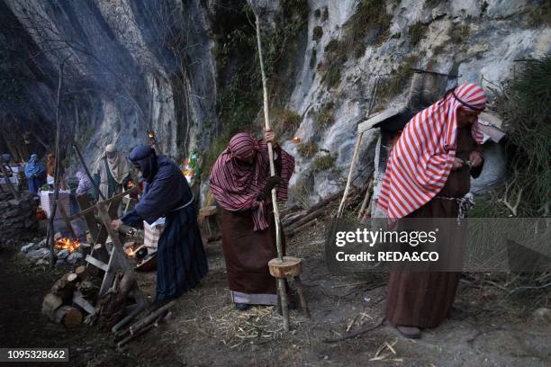 Living Nativity. Ancient Crafts. Genga. Marche. Italy. Europe.