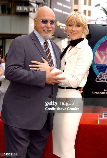 Celine Dion and Husband Rene Angelil during Celine Dion Honored with a Star on the Hollywood Walk of Fame for Her Achievements in Music at Hollywood...