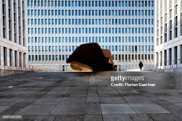 View of the building of the Federal Intelligence Service headquarters which German Chancellor Angela Merkel will open today on February 08, 2019 in...