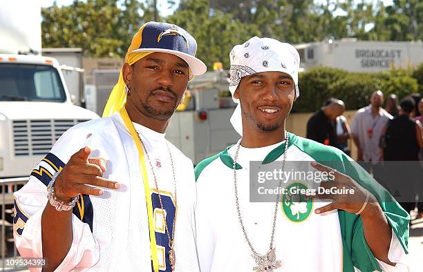 Cam'ron & Juelez Santana during The 8th Annual Soul Train "Lady Of Soul" Awards - Arrivals at Pasadena Civic Auditorium in Pasadena, California,...