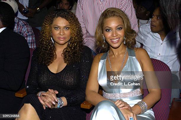 Tina Knowles with daughter Beyonce during 4th Annual BET Awards - Backstage and Audience at Kodak Theatre in Hollywood, California, United States.