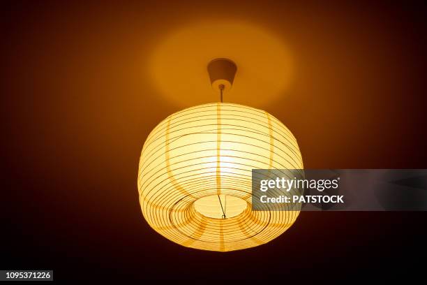 rice paper lamp - ceiling lamp stock pictures, royalty-free photos & images