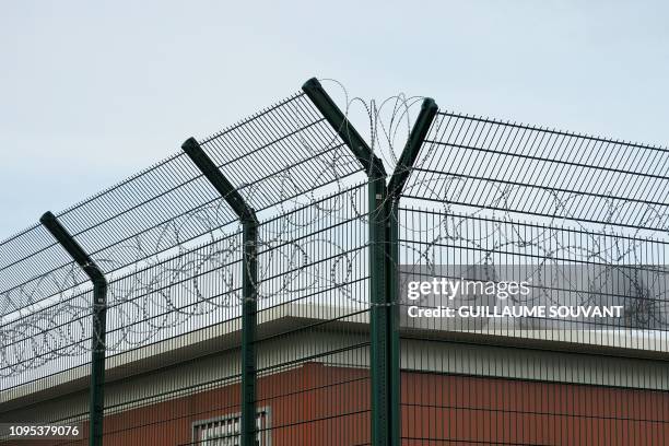 Picture taken on February 08, 2019 shows a part of the Saint-Maur prison where French national Jean-Claude Romand, sentenced to life in 1996 for the...
