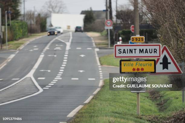 Picture taken on February 08, 2019 shows the entrance of Saint-Maur, central France. - French national Jean-Claude Romand is being held in a prison...