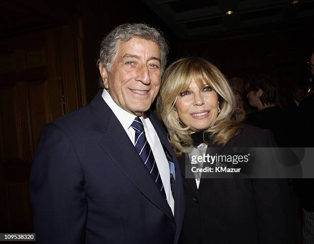 Tony Bennett and Nancy Sinatra during Tony Bennett and Columbia Records Chairman Don Ienner Host Party for Frank Sinatra School of the Arts at the...