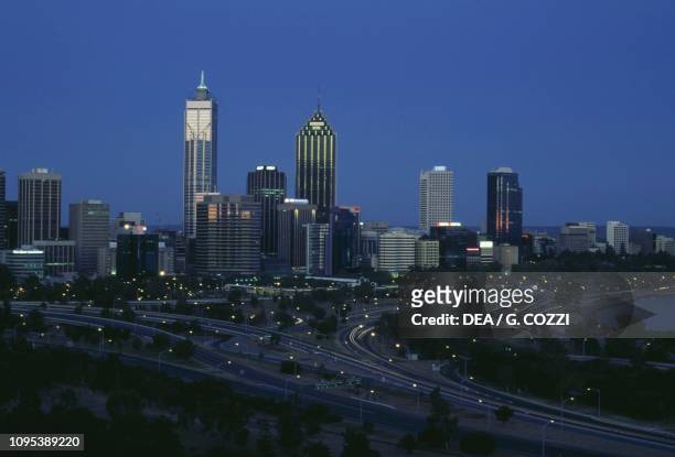 Night view of Perth, Western Australia, Australia.