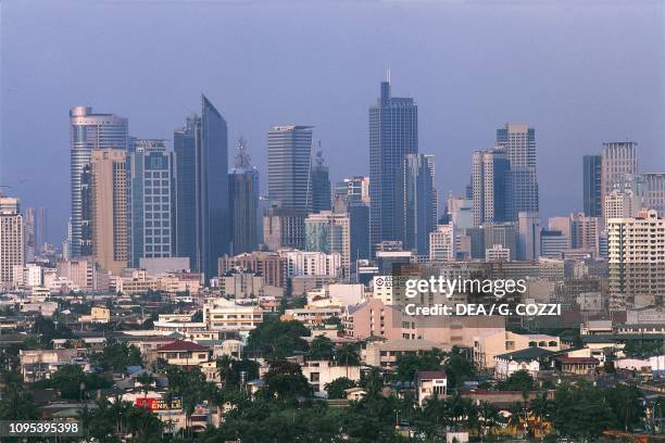 The Makati district seen from the Sofitel Philippine Plaza Hotel, Manila, Philippines.