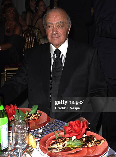 Mohamed Al Fayed during 2003 Cannes Film Festival - Roberto Cavalli Fashion Show - Dinner at Palm Beach in Cannes, France.