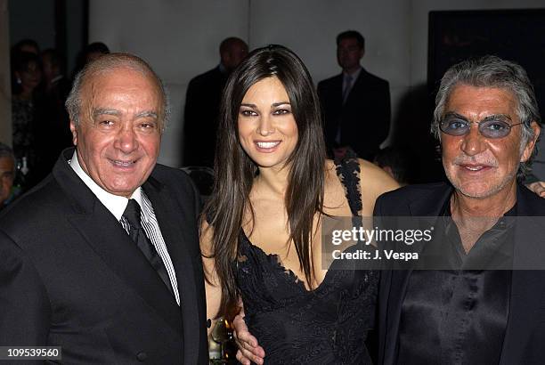 Mohamed Al Fayed, Manuela Arcuri, and Roberto Cavalli