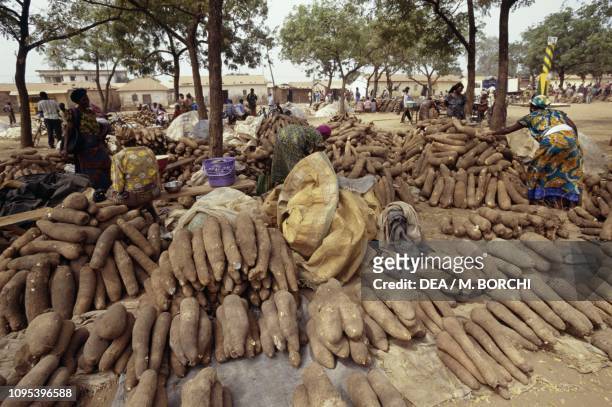 Yam vendors at the market in Bassar, Togo.