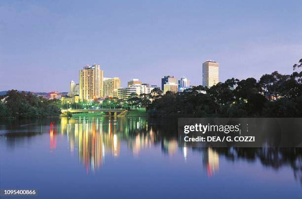 Torrens river at sunset, Adelaide, South Australia, Australia.