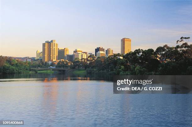 Torrens river at sunset, Adelaide, South Australia, Australia.