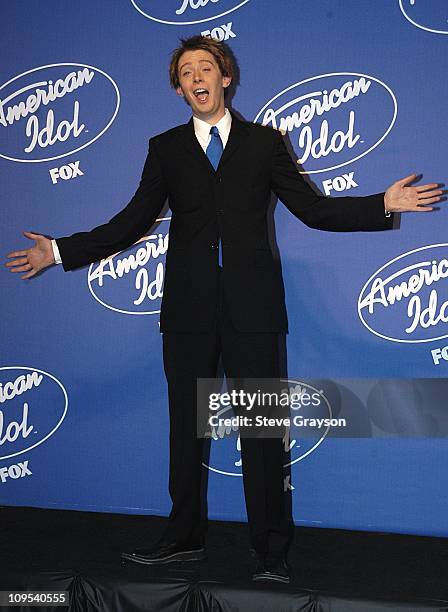 Clay Aiken during "American Idol" Season 2 Finale - Press Room at Universal Amphitheater in Universal City, California, United States.