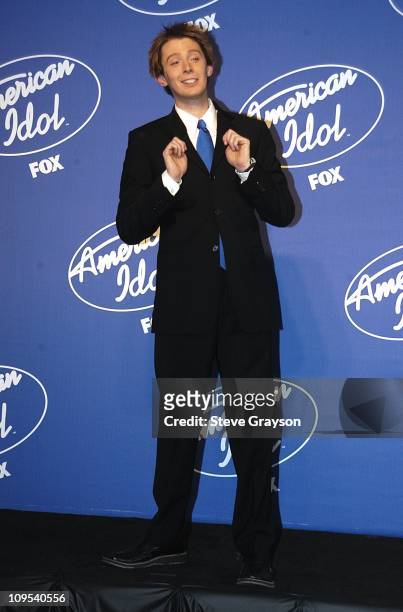 Clay Aiken during "American Idol" Season 2 Finale - Press Room at Universal Amphitheater in Universal City, California, United States.