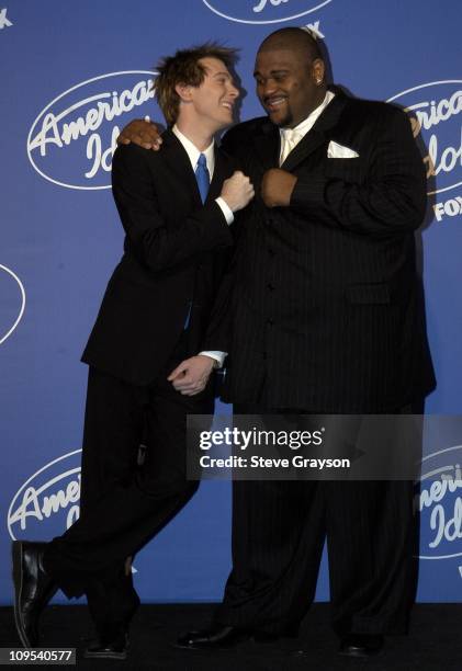 Clay Aiken and Ruben Studdard during "American Idol" Season 2 Finale - Press Room at Universal Amphitheater in Universal City, California, United...