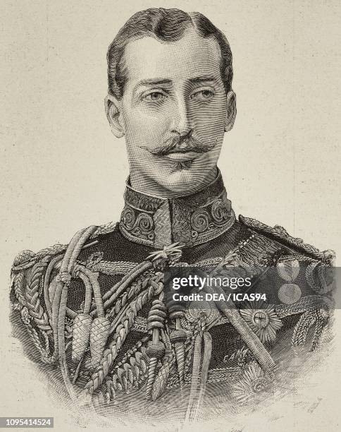 Portrait of Albert Victor , Duke of Clarence and Avondale, engraving from a photograph by D Downey from L'Illustrazione Italiana, year 19, no 4,...