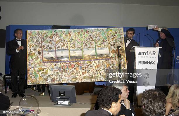 Peter Beard Painting during 2003 Cannes Film Festival - Cinema Against Aids 2003 to benefit amfAR sponsored by Miramax - Auction at Moulin de Mougins...