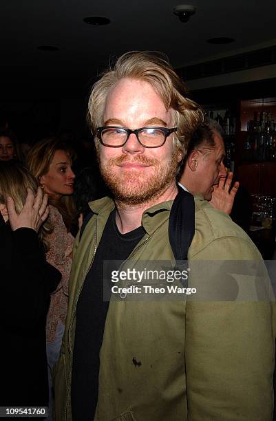 Philip Seymour Hoffman during Sony Pictures Classic's & More Magazine after-party and dinner for the New York premiere of "Crush" at Ada in New York...