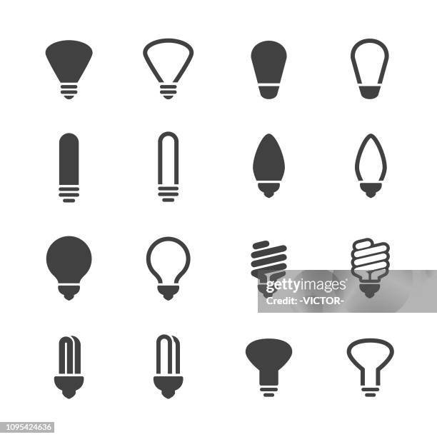 glühbirne icons - acme-serie - energy efficient lightbulb stock-grafiken, -clipart, -cartoons und -symbole